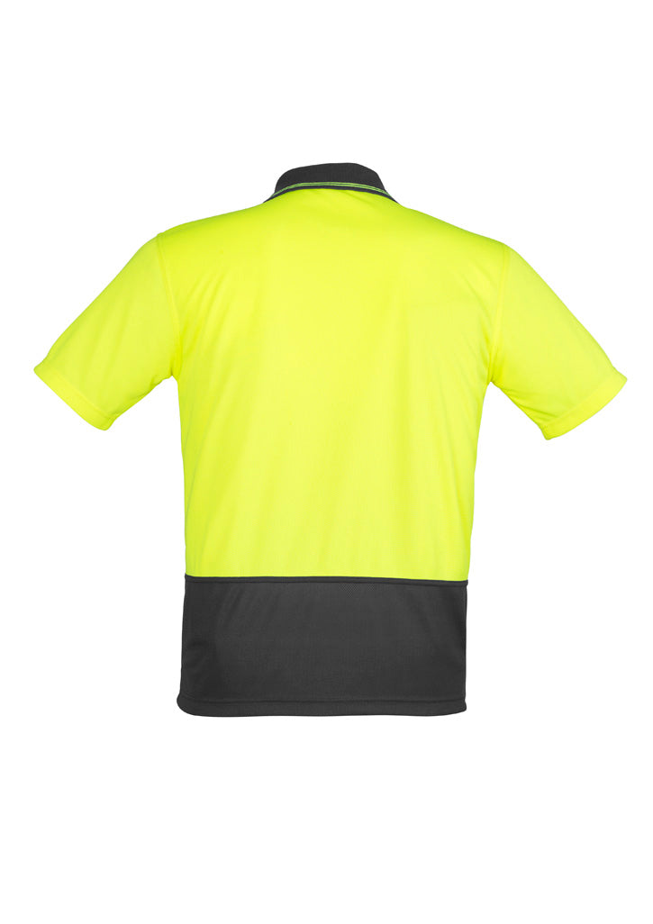 Syzmik Unisex Hi Vis Basic Short Sleeve Polo - Yellow/Charcoal
