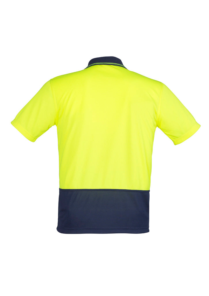 Syzmik Unisex Hi Vis Basic Short Sleeve Polo - Yellow/Navy