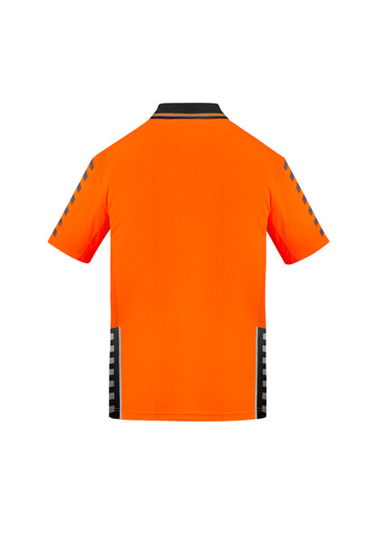 Syzmik Men's Hi Vis Komodo Short Sleeve Polo - Orange/Black