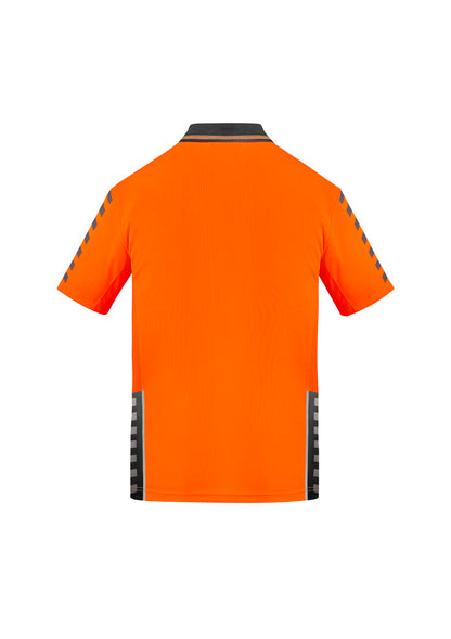 Syzmik Men's Hi Vis Komodo Short Sleeve Polo - Orange/Charcoal