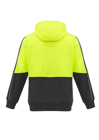 Syzmik Unisex Hi Vis Full Zip Hoodie - Yellow/Charcoal