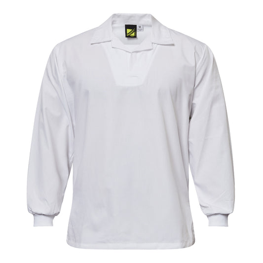 Workcraft WS3015 Long Sleeve Food Industry Jacshirt With Modesty Neck Insert in White